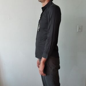 Men's Classic Black Button Down Shirt